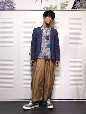 「オリエンタル」｜「アイテム（ジャケット/アウター）」を使った、シンシャンさん（メンズ・172cm）の春コーディネート
