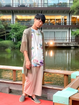 「エスニック」｜「アイテム（スリッポン）」を使った、シンシャンさん（メンズ・173cm）の夏コーディネート
