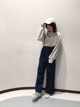 「one after another NICE CLAUP（ワンアフターアナザーナイスクラップ）のアイテム（キャップ）」を使った、sayakayoshiさん（レディース・153cm）の冬コーディネート