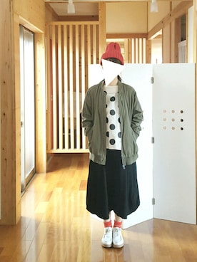 「FRAPBOIS」｜「アイテム（ミリタリージャケット）」を使った、yoshiさん（レディース・158cm）の冬コーディネート