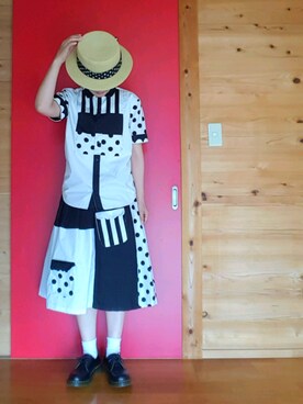 「NIRAME.CO（ニラメッコ）のアイテム（スカート）」を使った、yoshiさん（レディース・158cm）の夏コーディネート