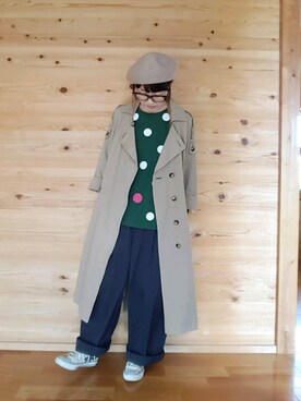 「FRAPBOIS」｜「アイテム（トレンチコート）」を使った、yoshiさん（レディース・158cm）の秋コーディネート
