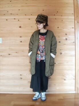「FRAPBOIS」｜「アイテム（ダウンジャケット/コート）」を使った、yoshiさん（レディース・158cm）の秋コーディネート
