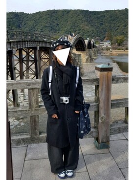 「FRAPBOIS」｜「アイテム（ステンカラーコート）」を使った、yoshiさん（レディース・158cm）の冬コーディネート