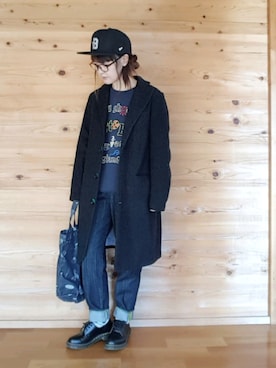 「FRAPBOIS」｜「アイテム（ステンカラーコート）」を使った、yoshiさん（レディース・158cm）の冬コーディネート