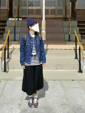 「FRAPBOIS」｜「アイテム（デニムジャケット）」を使った、yoshiさん（レディース・158cm）の春コーディネート