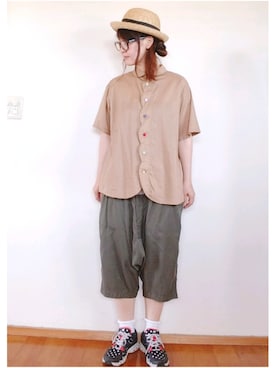 「FRAPBOIS」｜「アイテム（オールインワン・サロペット）」を使った、yoshiさん（レディース・158cm）の夏コーディネート