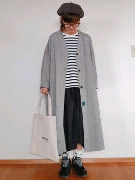 「FRAPBOIS」｜「アイテム（キャスケット）」を使った、yoshiさん（レディース・158cm）の春コーディネート