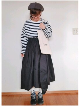 「FRAPBOIS」｜「アイテム（キャスケット）」を使った、yoshiさん（レディース・158cm）の春コーディネート