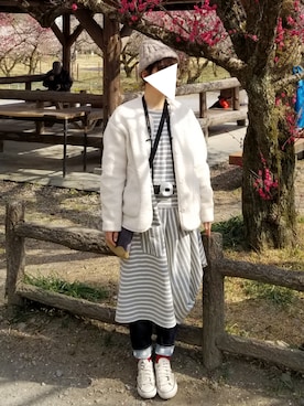 「And A（アンドエー）のアイテム（帽子）」を使った、yoshiさん（レディース・158cm）の春コーディネート