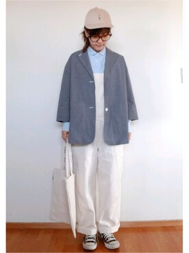 「FRAPBOIS」｜「アイテム（サロペット/オーバーオール）」を使った、yoshiさん（レディース・158cm）の春コーディネート
