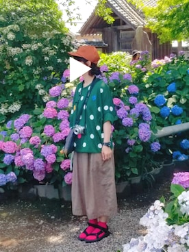 「FRAPBOIS」｜「アイテム（アナログ腕時計）」を使った、yoshiさん（レディース・158cm）の夏コーディネート