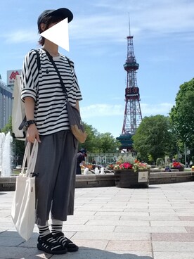 「FRAPBOIS」｜「アイテム（アナログ腕時計）」を使った、yoshiさん（レディース・158cm）の夏コーディネート