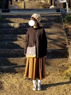 「FRAPBOIS」｜「アイテム（ジャンパースカート）」を使った、yoshiさん（レディース・158cm）の冬コーディネート