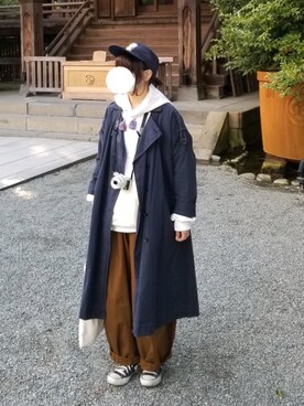「FRAPBOIS」｜「アイテム（トレンチコート）」を使った、yoshiさん（レディース・158cm）の春コーディネート