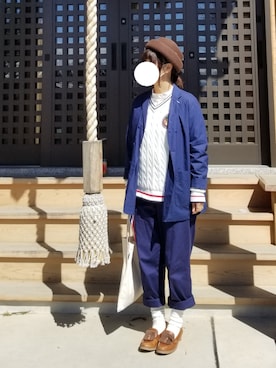 「マリン」｜「アイテム（その他シューズ）」を使った、yoshiさん（レディース・158cm）の春コーディネート