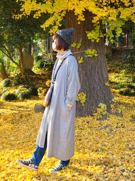 「FRAPBOIS」｜「アイテム（ニットキャップ/ビーニー）」を使った、yoshiさん（レディース・158cm）の冬コーディネート