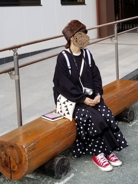 「FRAPBOIS」｜「アイテム（スウェット）」を使った、yoshiさん（レディース・158cm）の冬コーディネート