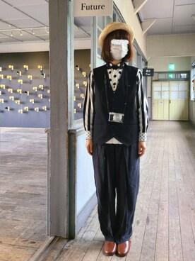 「NIRAME.CO（ニラメッコ）のアイテム」を使った、yoshiさん（レディース・158cm）の春コーディネート