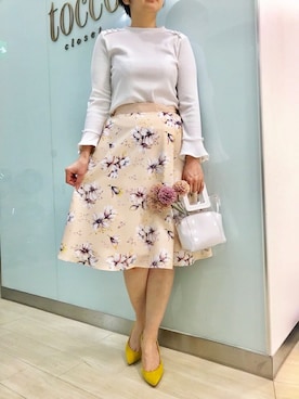 「tocco closet（トッコ　クローゼット）のアイテム」を使った、toccocloset_STAFFさん（レディース・161cm）の春コーディネート
