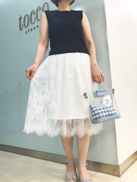 「tocco closet（トッコ　クローゼット）のアイテム」を使った、toccocloset_STAFFさん（レディース・161cm）の春コーディネート