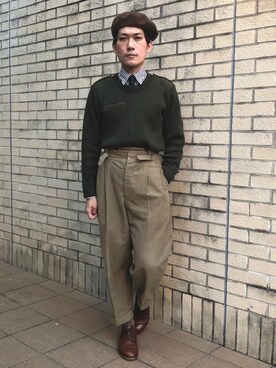 「NICHOLAS DALEY（ニコラスデイリー）のアイテム（パンツ）」を使った、huhu9729さん（メンズ・168cm）の冬コーディネート