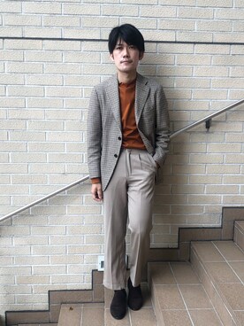 「DRAKE'S（ドレイクス）のアイテム（ジャケット/アウター）」を使った、huhu9729さん（メンズ・168cm）の春コーディネート