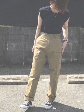 「THE SHINZONE（ザ　シンゾーン）のハイウエストチノパンツ（チノパンツ）」を使った、u.さん（レディース・158cm）の秋コーディネート