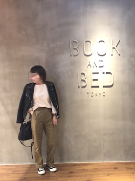 「セントジェームス」｜「アイテム（ライダースジャケット）」を使った、u.さん（レディース・158cm）の秋コーディネート