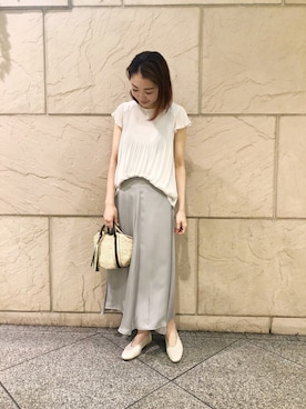「アイテム（バレエシューズ）」を使った、yamadaさん（レディース・164cm）の春コーディネート
