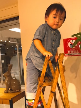 「西松屋」｜「アイテム（スリッポン）」を使った、RHMさん（キッズ・90cm）の秋コーディネート
