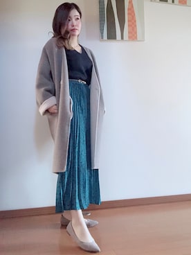 「ROPE' PICNIC（ロペピクニック）のアイテム（スカート）」を使った、suさん（レディース・153cm）の秋コーディネート