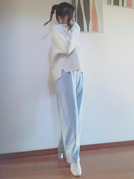 「LOWRYS FARM（ローリーズファーム）のストレッチヒールブーツ　851418（ブーツ）」を使った、suさん（レディース・153cm）の秋コーディネート