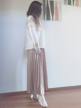 「LOWRYS FARM（ローリーズファーム）のストレッチヒールブーツ　851418（ブーツ）」を使った、suさん（レディース・153cm）の冬コーディネート