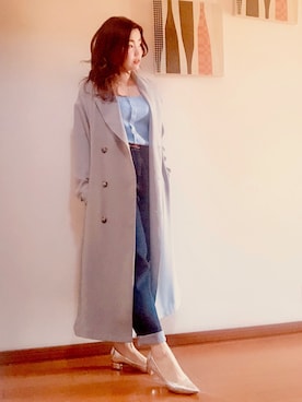 「マムジーンズ」｜suさん（レディース・153cm）の春コーディネート