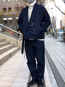 「CULLNI（クルニ）のアイテム（デニムジャケット）」を使った、KENTO.K【相互】さん（メンズ・168cm）の冬コーディネート