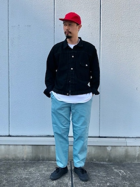 「差し色(赤)」｜hirataさん（メンズ・181cm）の春コーディネート