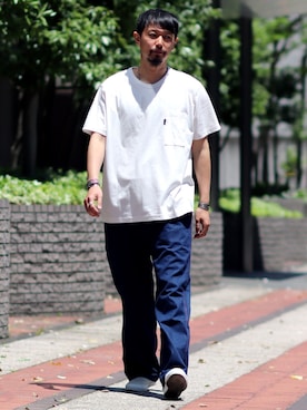 「TENBOX（テンボックス）のアイテム（スニーカー）」を使った、hirataさん（メンズ・181cm）の春コーディネート