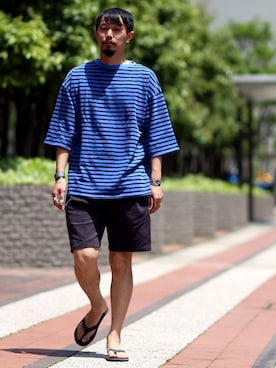 「RAINBOW SANDALS（レインボーサンダル）のアイテム」を使った、hirataさん（メンズ・180cm）の春コーディネート