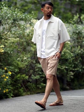「RAINBOW SANDALS（レインボーサンダル）のアイテム」を使った、hirataさん（メンズ・180cm）の夏コーディネート