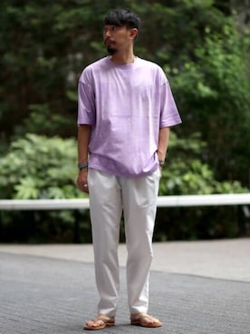 「RAINBOW SANDALS（レインボーサンダル）のアイテム」を使った、hirataさん（メンズ・180cm）の夏コーディネート