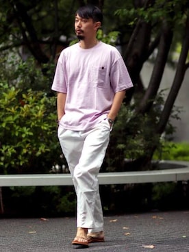 「RAINBOW SANDALS（レインボーサンダル）のアイテム」を使った、hirataさん（メンズ・180cm）の夏コーディネート