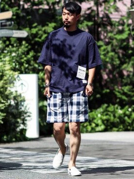 「SPALDING（スポルディング）のアイテム」を使った、hirataさん（メンズ・180cm）の夏コーディネート