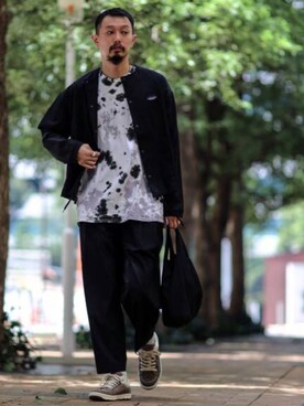 「エコバッグ」｜「アイテム（ブルゾン）」を使った、hirataさん（メンズ・180cm）の夏コーディネート