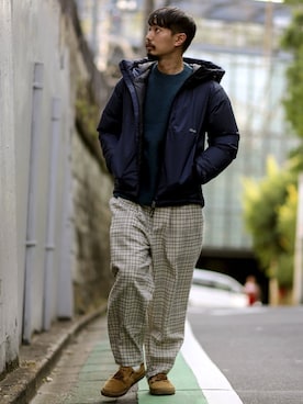 「NANGA（ナンガ）のアイテム」を使った、hirataさん（メンズ・180cm）の秋コーディネート