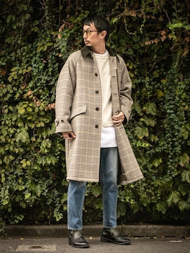 「JOURNAL STANDARD relume（ジャーナルスタンダード　レリューム）のアイテム（ステンカラーコート）」を使った、hirataさん（メンズ・180cm）の秋コーディネート