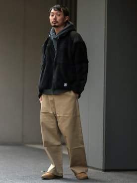 「ARMY TWILL（アーミーツイル）のアイテム（ミリタリージャケット）」を使った、hirataさん（メンズ・180cm）の冬コーディネート