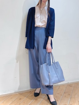 「ネイビー×ピンク」｜「アイテム（パンツ）」を使った、m.tさん（レディース・163cm）の春コーディネート