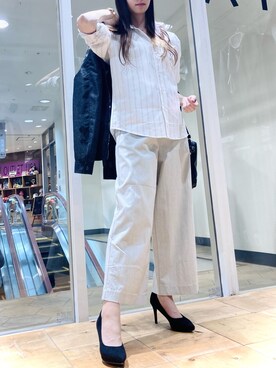 「マニッシュスタイル」｜「アイテム（ライダースジャケット）」を使った、m.tさん（レディース・163cm）の春コーディネート