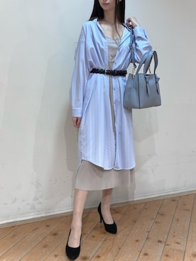 「キャミワンピ」｜「アイテム（シャツワンピース）」を使った、m.tさん（レディース・163cm）の夏コーディネート